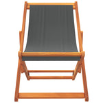 ZNTS Folding Beach Chairs 2 pcs Grey Fabric 3214493