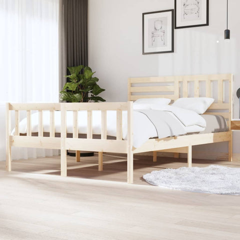 ZNTS Bed Frame Solid Wood 140x200 cm 3101153