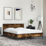 Bed Frame without Mattress Smoked Oak 140x190 cm 3280034