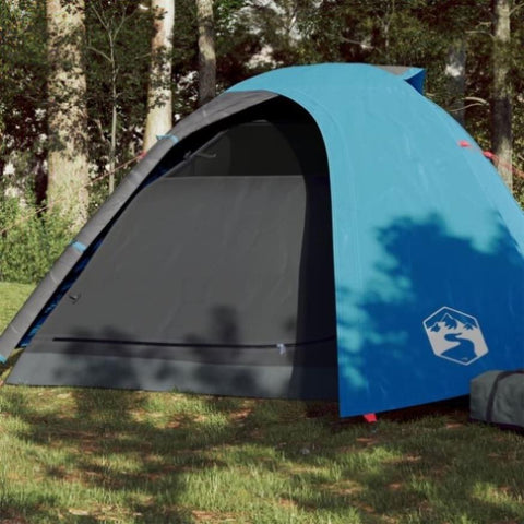 ZNTS Camping Tent Dome 4-Person Blue Waterproof 94336