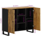 Sideboard with 2 Doors 90x33x75 cm Solid Wood Mango 352928