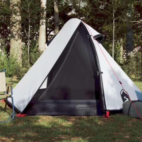 ZNTS Camping Tent Dome 2-Person White Blackout Fabric Waterproof 94322