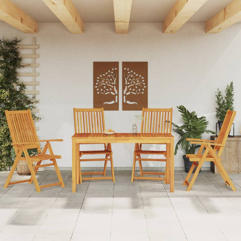 ZNTS 5 Piece Garden Dining Set Solid Wood Acacia 3295257