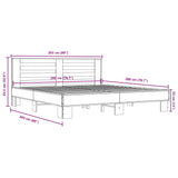 Bed Frame without Mattress Brown Oak 200x200 cm 3280086