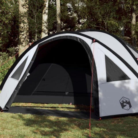 ZNTS Camping Tent Dome 4-Person White Blackout Fabric Waterproof 94352