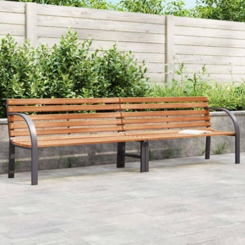 ZNTS Garden Bench Brown 231 cm Wood and Powder-coated Steel 366539