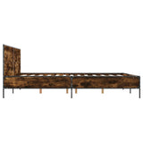 Bed Frame without Mattress Smoked Oak 140x190 cm 3280034