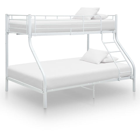 ZNTS Bunk Bed Frame White Metal 140x200 cm/90x200 cm 287903