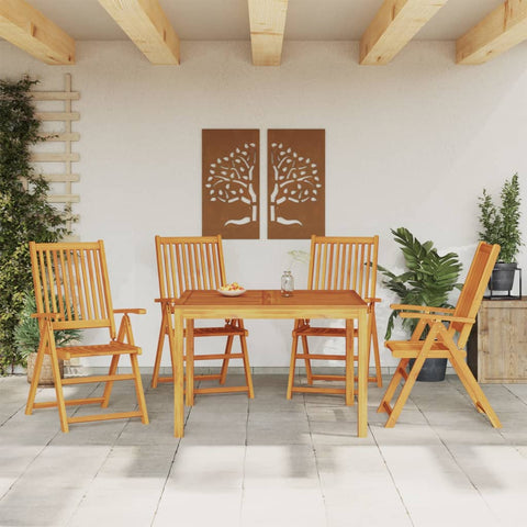 ZNTS 5 Piece Garden Dining Set Solid Wood Acacia 3295256