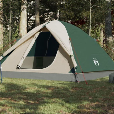 ZNTS Camping Tent Dome 3-Person Green Waterproof 94409