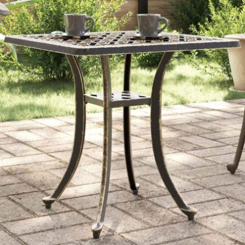 ZNTS Garden Table Bronze 53x53x53 cm Cast Aluminium 4002819