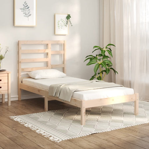 ZNTS Bed Frame Solid Wood 75x190 cm Small Single 3105755