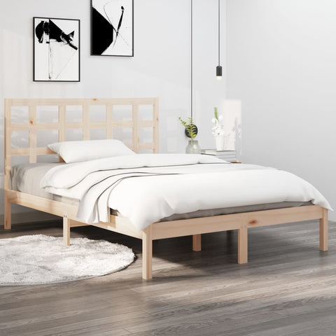 ZNTS Bed Frame Solid Wood 180x200 cm Super King Size 3105485