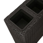 ZNTS Garden Raised Bed with 4 Pots Poly Rattan Black 41084
