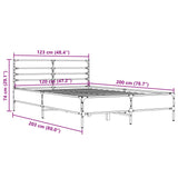 Bed Frame without Mattress Smoked Oak 120x200 cm 3280039