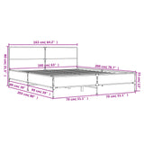 Bed Frame without Mattress Black 160x200 cm 3280007