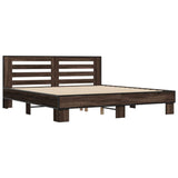 Bed Frame without Mattress Brown Oak 200x200 cm 3280086