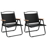 ZNTS Camping Chairs 2 pcs Black 54x43x59cm Oxford Fabric 319482