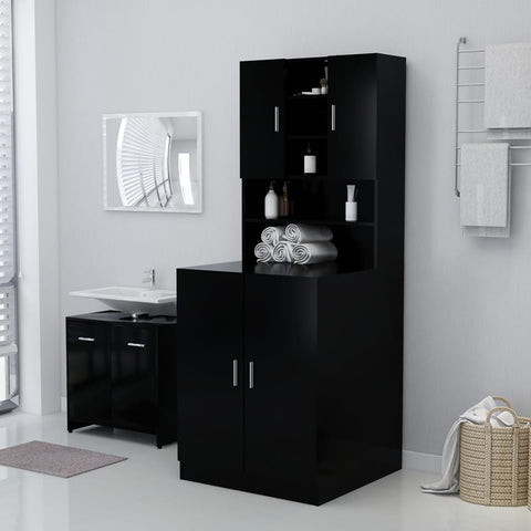 ZNTS Washing Machine Cabinet Black 71x71.5x91.5 cm 808396