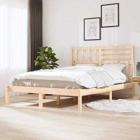 ZNTS Bed Frame Solid Wood Pine 140x200 cm 3101023