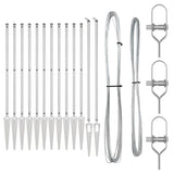 Fence Posts Manual 13 pcs Silver 32mm 140 cm Galvanised steel 42004275