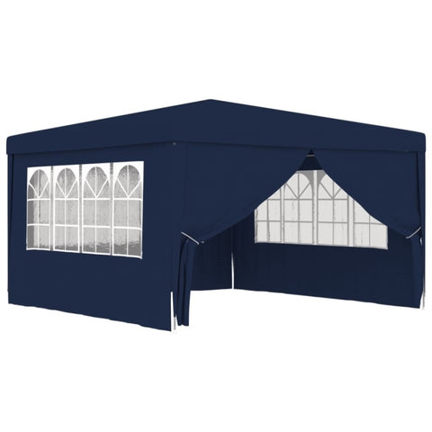ZNTS Professional Party Tent with Side Walls 4x4 m Blue 90 g/m 48526