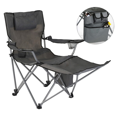 ZNTS HI Luxury Camping Chair with Foot Rest Anthracite 423912