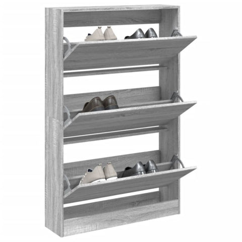 ZNTS Shoe Cabinet Grey Sonoma 80x21x125.5 cm Engineered Wood 839929