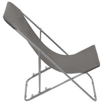 ZNTS Folding Beach Chairs 2 pcs Steel and Oxford Fabric Grey 44361