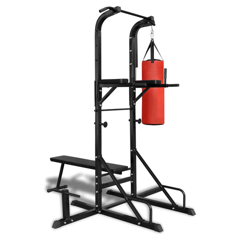ZNTS Power Tower with Sit-up Bench and Boxing Bag 90667