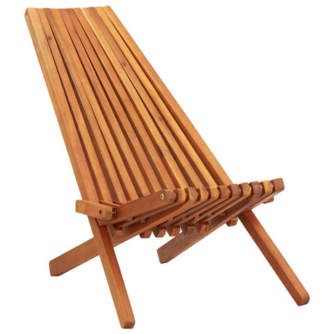 ZNTS Folding Outdoor Lounge Chair Solid Acacia Wood 45974
