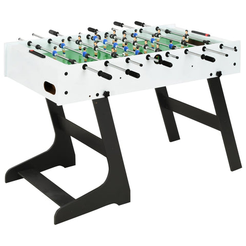 ZNTS Folding Football Table 121x61x80 cm White 91939