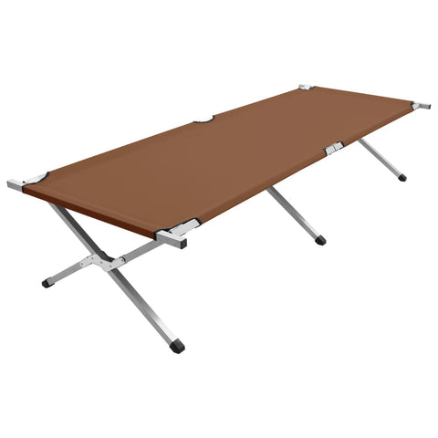 ZNTS Camping Bed 210x80x48 cm XXL Brown 47739