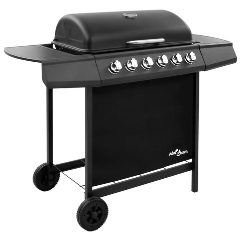 ZNTS Gas BBQ Grill with 6 Burners Black 48551