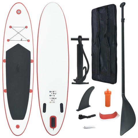 ZNTS Stand Up Paddle Board Set SUP Surfboard Inflatable Red and White 92201