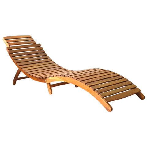ZNTS Sun Lounger Solid Acacia Wood Brown 46650