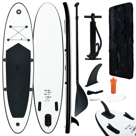 ZNTS Inflatable Stand up Paddle Board Set Black and White 92729