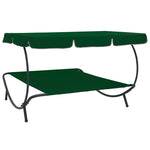 ZNTS Outdoor Lounge Bed with Canopy Green 313526