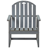 ZNTS Garden Sofa Chairs 2 pcs Grey Solid Acacia Wood 312419