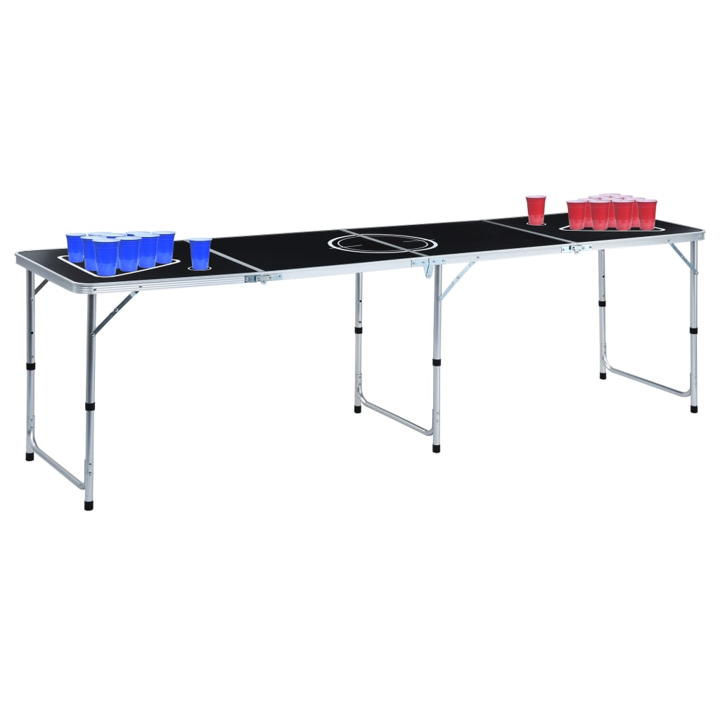 ZNTS Folding Beer Pong Table with Cups and Balls 240 cm 3056793