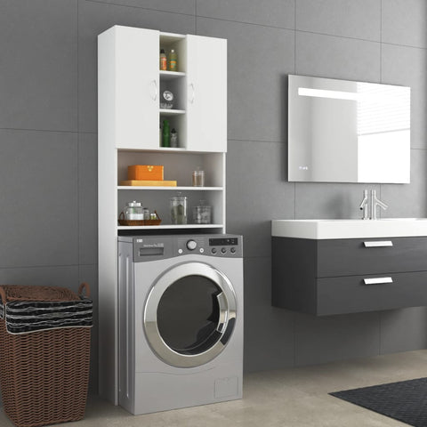 ZNTS Washing Machine Cabinet White 64x25.5x190 cm 808422