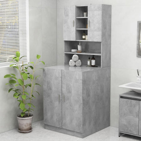 ZNTS Washing Machine Cabinet Concrete Grey 70.5x25.5x90 cm 808390
