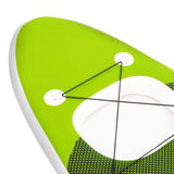 ZNTS Inflatable Stand Up Paddle Board Set Green 300x76x10 cm 93383