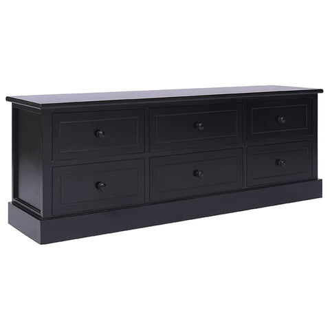ZNTS TV Cabinet Black 108x30x40 cm Solid Paulownia Wood 338528