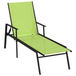 ZNTS Sun Lounger Steel and Textilene Fabric Green 317598