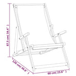 ZNTS Folding Beach Chair Solid Wood Teak Cream 317696