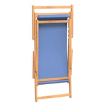 ZNTS Folding Beach Chair Solid Wood Teak Blue 317697