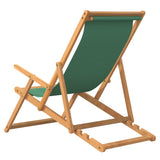 ZNTS Folding Beach Chair Solid Wood Teak Green 317699