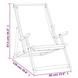 ZNTS Folding Beach Chair Solid Wood Teak Green 317699