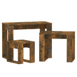 ZNTS Nesting Tables 3 pcs Smoked Oak Engineered Wood 815222
